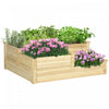 Outsunny 3 Tier Raised Garden Bed, Wooden Raised Planter Box Kit For Growing Vegetables, Herbs, Flowers, 42.5\"x 34.6\" X14.2\", Natural