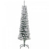 Homcom Snow Flocked Pencil Christmas Tree Slim Artificial Christmas Tree|Homcom Arbre De Noel Artificiel Fin Floque De Neige Artificielle 5pi