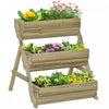 Outsunny 3 Tier Raised Garden Bed, Vertical Wooden Elevated Planter Box Kit For Flowers, Vegetables, Herbs, 26\" X 30\" X 30\", Light Green