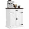 HOMCOM 30" Farmhouse Sideboard Buffet Cabinet with 2 Barn Doors White