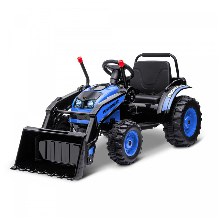 Aosom Kids Digger Powered Ride-On Excavator 6v Battery Powered Construction Tractor Music Headlight Moving Forward Backward Gear For 3-5 Years Old Blue