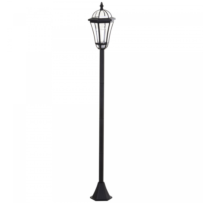 Outsunny 2 Piece LED Garden Lights Lamp Post Solar Powered Auto Switch Outdoor Lantern Patio Pathway Walkway Water-resist 6 Hours (black)