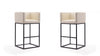 Embassy Mid-Century Modern Metal Upholstered Barstool in Cream - Set of 2 | Tabouret de bar Embassy style milieu du siecle en metal et tissu creme - Lot de 2