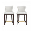 Blair Modern Wood Upholstered Counter Stool in White - Set of 2 Bar Stool | Tabouret de comptoir Blair moderne en bois et tissu blanc - Lot de 2