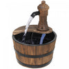 Outsunny Barrel Outdoor Water Garden Fountain With Electric Pump, Carbonized