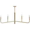 Dainolite Eleanor 4 Light Horizontal Chandelier Aged Brass Lamp|Lustre horizontal Eleanor de Dainolite avec fini laiton vieilli et 4 ampoules