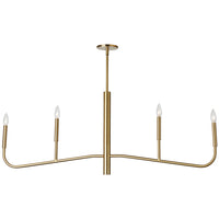 Dainolite Eleanor 4 Light Horizontal Chandelier Aged Brass Lamp