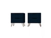 Rockefeller Mid-Century Modern 20" Nightstand in Midnight Blue (2-Drawer) - Set of 2 | Table de nuit Rockefeller Mid-Century Modern 20" en bleu minuit (2 tiroirs) - Lot de 2