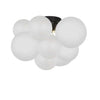 Dainolite Miles 3 Light Flush Mount Matte Black Frosted Glass Lamp|Plafonnier affleuré Miles de Dainolite en verre givré, avec fini noir mat et 3 ampoules