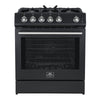Forno Leonardo Espresso 30" Black Gas Range, 5 cu.ft Convection Oven-FFSGS1116-30BLK | Cuisiniere a gaz Leonardo Espresso de 30", noire, 5 pi³ – FFSGS1116-30BLK