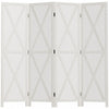 Homcom 5.6ft 4-panel Wooden Room Divider With Foldable Design|Homcom Separateur De Piece En Bois A 4 Panneaux De 5.6" Pliable