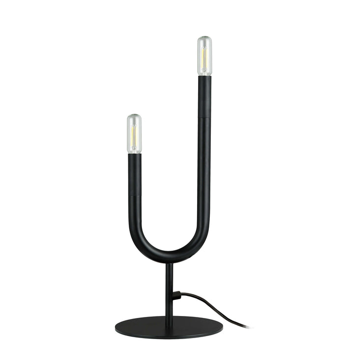 Dainolite Wand 2 Light Table Lamp Matte Black Finish