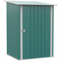 Outsunny 3.3' X 3.4' Lean-to Garden Storage Shed W/ Lockable Door Green