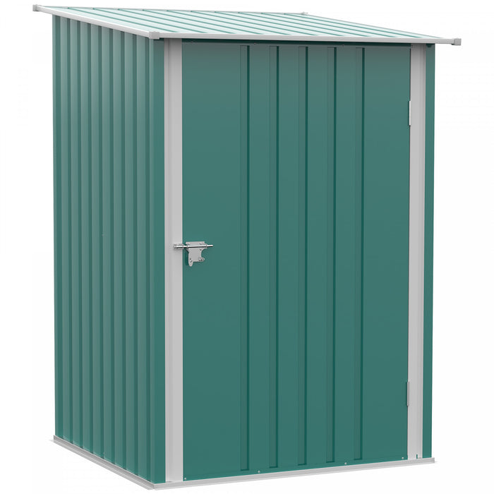 Outsunny 3.3' X 3.4' Lean-to Garden Storage Shed W/ Lockable Door Green