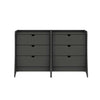 Coney Mid-Century Modern 28" Nightstand in Charcoal Gray (3-Drawer) - Set of 2 | Table de nuit Coney style milieu du siecle 71 cm en gris charbon (3 tiroirs) – Lot de 2
