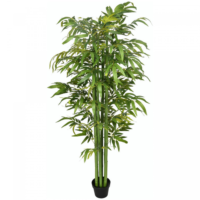 HOMCOM 6FT Artificial Bamboo Tree in Pot for Indoor, Green