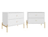Jasper Modern 25" Nightstand in White (2-Drawer) - Set of 2 | Table de nuit Jasper Moderne 25" en blanc (2 tiroirs) - Lot de 2