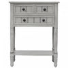 Olivia Solid Wood Console Table With Drawers And Bottom Shelf - Grey | Table Console Olivia En Bois Massif Avec Tiroirs Et Etagere Inferieure - Gris