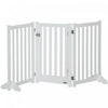 Pawhut Foldable Dog Gate With Door, 3 Panels Freestanding Pet Gate With Support Feet Indoor Playpen |Pawhut Barriere Pliable Pour Chien Avec Porte, Barriere Autoportante A 3 Panneaux Avec Pieds De Sout