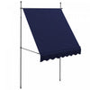Outsunny 6.5' X 4' Retractable Awning, Freestanding & Non-screw, Blue|Outsunny Auvent Retractable 6.5' X 4', Autoportant Et Sans Vis, Bleu