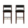Patricia Modern Wood Upholstered Barstool in Black - Set of 2 | Tabouret de bar moderne Patricia en bois et tissu noir - Lot de 2