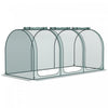 Outsunny 9 X 4ft Crop Cage With 3 Zippered Doors And Ground Stakes Green|Outsunny Cage De Culture 9 X 4pi Avec Portes Zippees Sac De Rangement, Vert