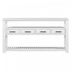 Ava 62.2'' Large Entryway Table with Drawers and Open Shelves,White Sofa Table  | Table d'entree Ava 62,2'' avec tiroirs et etageres ouvertes, blanche
