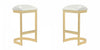 Aura Modern Metal Upholstered Barstool in White - Set of 2 Bar Stool | Tabouret de bar moderne en metal et tissu Aura, blanc - Lot de 2