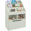 Homcom Kids Bookcase Multi-shelf Rack Organizer With Storage Drawer For Books For Reading Nook, Clas|Homcom Bibliotheque Pour Enfants Multi-etageres Avec Tiroir De Rangement Pour Livres Pour Coin Lectu
