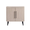 Jodie Mid-Century Modern 31\" Fluted Accent Cabinet in Whitewashed Oak
