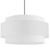 Dainolite Priya 4 Light Pendant 30" Dia Polished Chrome White Shade Lamp|Luminaire suspendu Priya de Dainolite de 30 po de diamètre avec abat-jour blanc, fini chromé poli et 4 ampoules