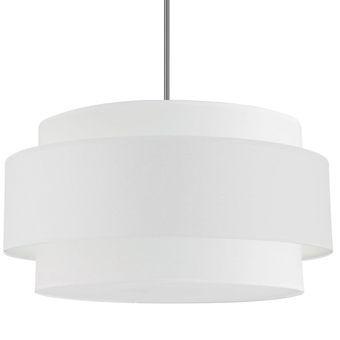 Dainolite Priya 4 Light Pendant 30\" Dia Polished Chrome White Shade Lamp
