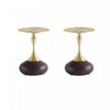 Patchin Modern End Table in Brown and Gold - Set of 2 | Table d’appoint Patchin moderne en brun et or – Lot de 2