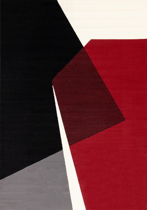 Forte Red Black White Geometric Area Rug - 7'9\" x 10'6\"