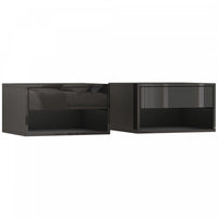 HOMCOM Floating Bedside Tables Set of 2, Wall-Mounted Nightstand Black