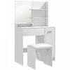 HOMCOM Vanity Desk with Mirror and Stool Makeup Vanity for Bedroom White