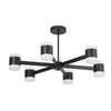 Dainolite Wilson Chandelier 84w Matte Black White Acrylic Diffuser Lamp|Lustre Wilson de Dainolite en acrylique blanc qui diffuse la lumière, avec fini noir mat et ampoule de 84 W