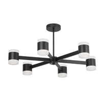 Dainolite Wilson Chandelier 84w Matte Black White Acrylic Diffuser Lamp