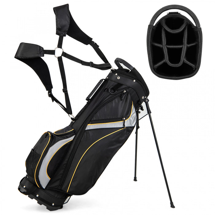 Costway 9\" Golf Stand Bag Club 8 Way Divider Carry Organizer Pockets Storage Black New