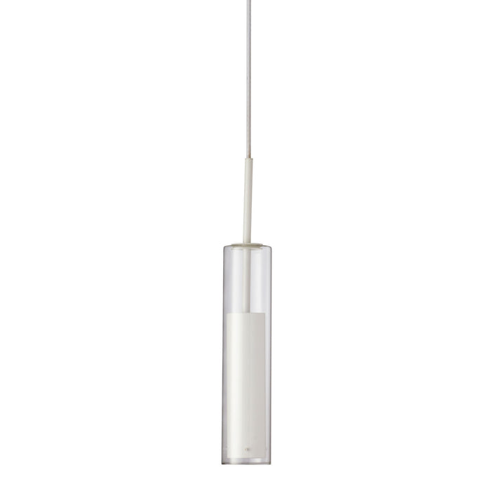 Dainolite Luna LED Pendant 6w White Finish Clear Glass Lamp