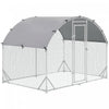Pawhut Galvanized Large Metal Chicken Coop Cage Walk-in Enclosure Poultry Hen Run House Playpen Rabb|Pawhut Grand Poulailler En Metal Galvanise, Avec Couverture, Pour L'exterieur De La Cour (9.2' X 6.2