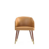 Manhattan Comfort Modern Reeva Dining Chair Upholstered Leatherette with Beech Wood Back & Solid Woo|Chaise de salle à manger moderne Reeva de Manhattan Comfort revêtue de similicuir avec dossier en hê