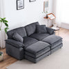 Liam 84.6" Comfortable Cloud Modular Sofa with Corduroy Upholstered,Grey  | Liam Canape modulaire confortable Cloud 84,6" avec revetement en velours cotele, Gris