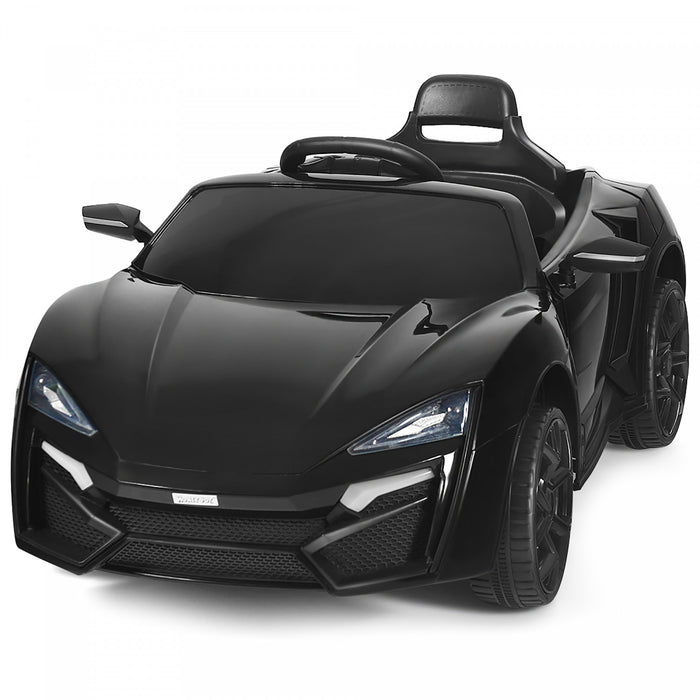 Costway 12v Kids Ride On Car 2.4g Rc Electric Vehicle W/ Lights Mp3 Openable Doors Black