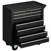 Homcom 7 Drawer Tool Chest Mobile Lockable Toolbox With Handle And Wheels|Homcom Coffre A Outils 7 Tiroirs Boite A Outils Mobile Et Verrouillable Avec Poignee Et Roues
