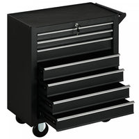 Homcom 7 Drawer Tool Chest Mobile Lockable Toolbox With Handle And Wheels