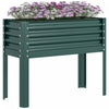 Outsunny Raised Garden Bed W/ Legs Galvanized Elevated Planter Box Green|Outsunny Lit De Jardin Sureleve , Jardiniere Surelevee Galvanisee, Vert