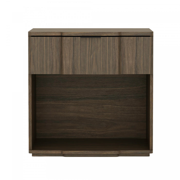 Clive Mid-Century Modern 22\" Nightstand in Walnut (1-Drawer)