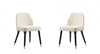 Estelle Modern Vegan Leather Wood Dining Chair in Cream - Set of 2 | Chaise de salle a manger moderne Estelle en cuir vegetalien et bois, creme - Lot de 2