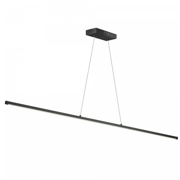 Dainolite Array LED Horizontal Pendant 30w 48\" Matte Black Finish White Acrylic Diffuser Lamp